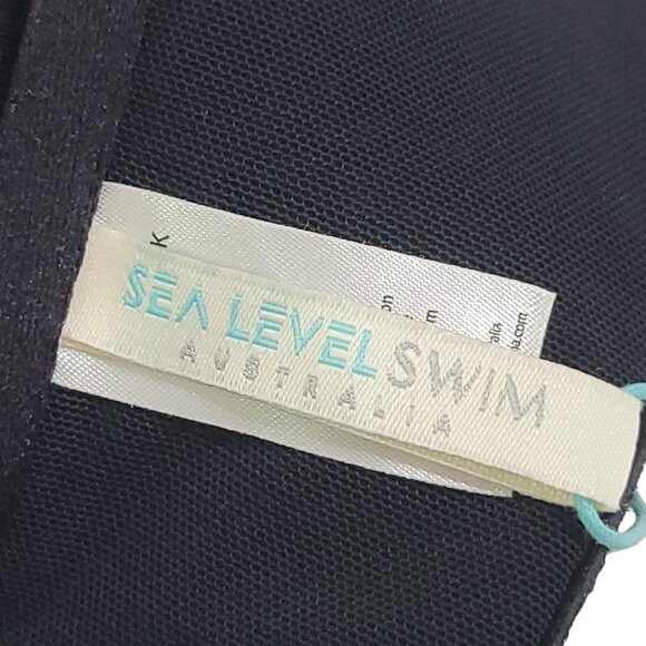 Sea Level Swim Dark Romance Black Plunge Swimsuit W/ Bonded Belt US 6 AUS 10 One - Picture 5 of 12